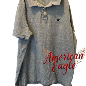 American Eagle Outfitters Heather Gray Polo Shirt